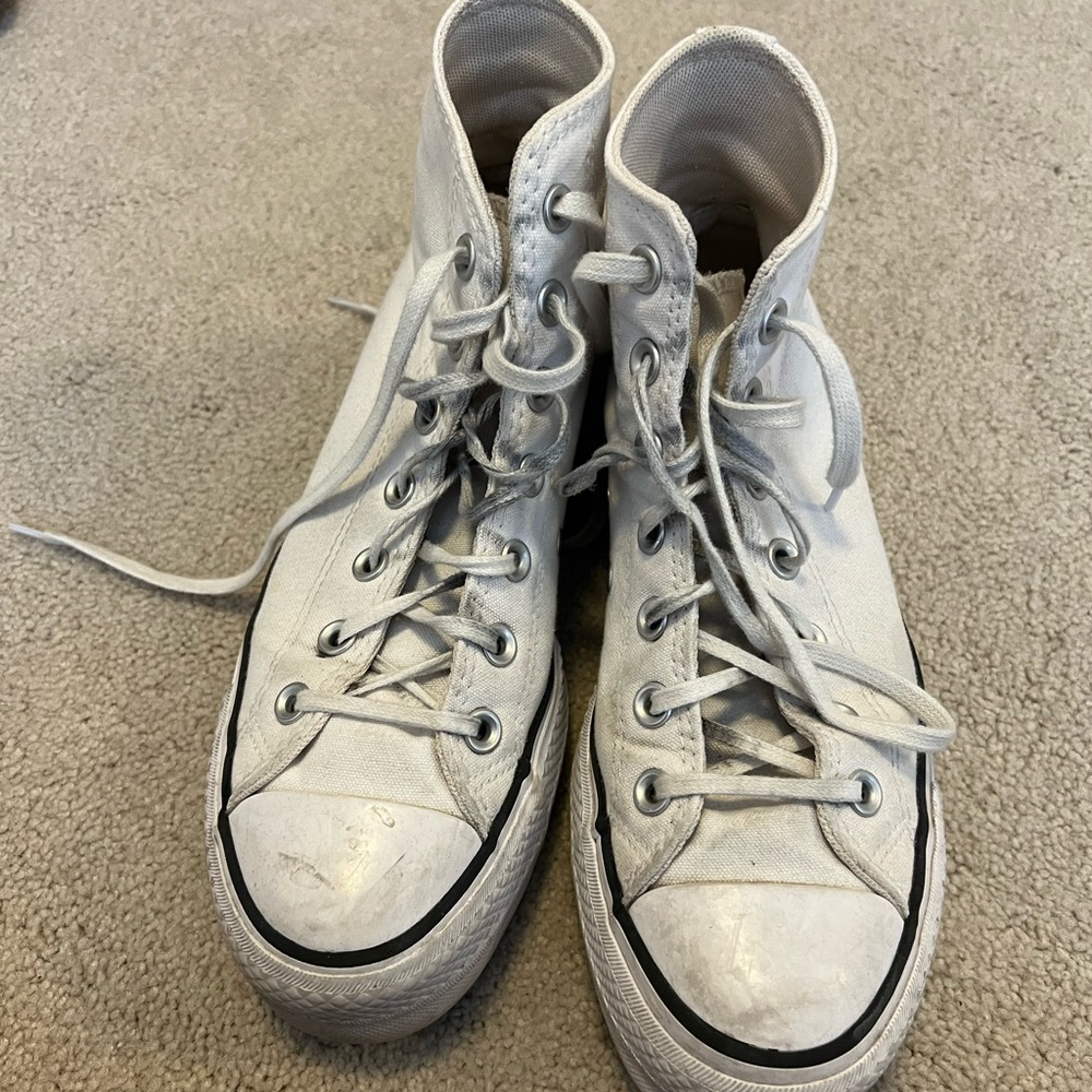 White Platform Converse